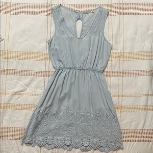 HOLDING HORSES Light Blue Lace Mini Dress